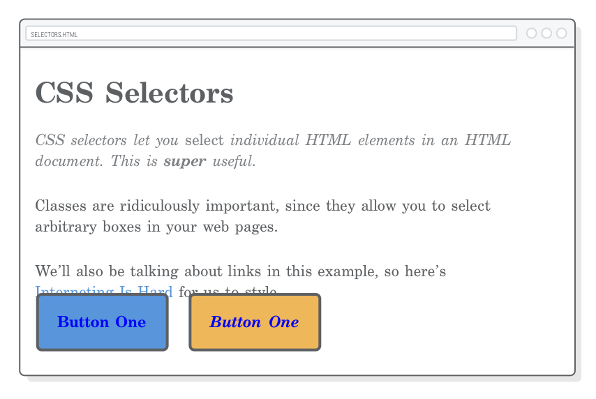 Web page showing buttons with broken CSS styles