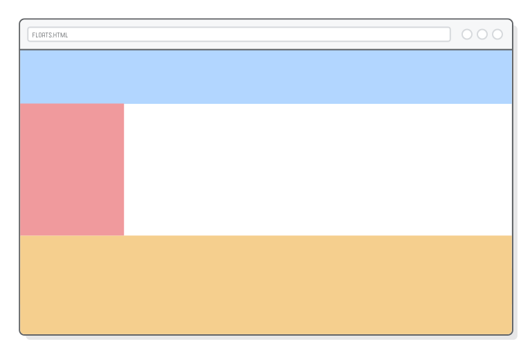 Web page with red sidebar box on left of page with white background next to it