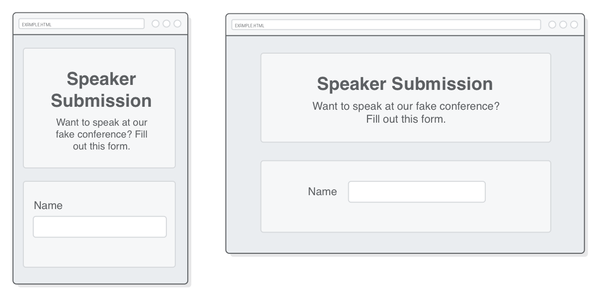 Web page showing single text field styled with CSS