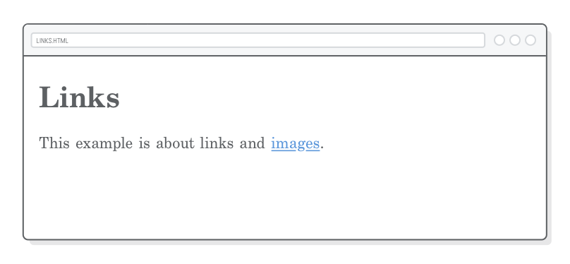 Página web com um link <a href> azul nele